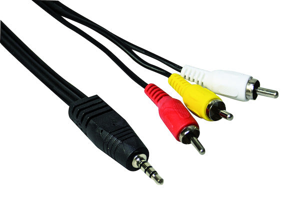 CAVETTO SP.JACK 4P-3 SP.RCA xDVD AUD/VID CAVO 1,5m, H. CARD